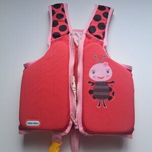 Little Tikes Swim Vest Ladybug  swimming vest red zipper ,Medium/Large